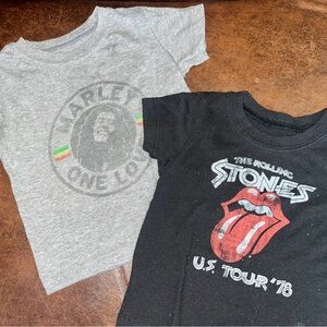 Bob Marley/Rolling Stones/Pink Floyd Kids T-Shirt Set - Gray/Black/White